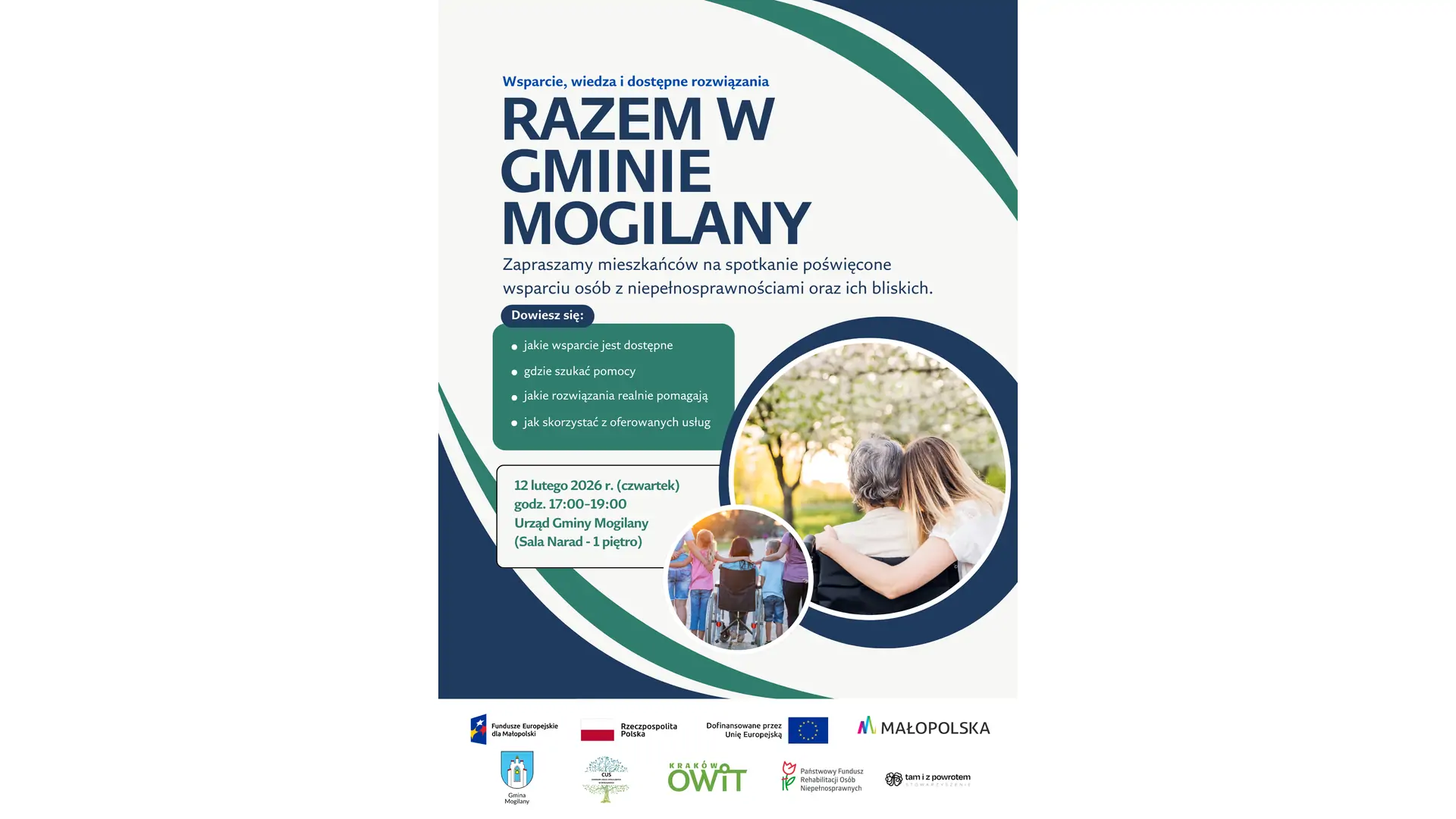 Plakat spotkania Razem w Gminie Mogilany